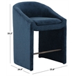 Safavieh Kagan Chenille and Wood Counter Stool in Navy