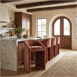 Safavieh Kagan Chenille and Wood Barstool in Camel