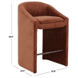 Safavieh Kagan Chenille and Wood Barstool in Camel