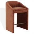 Safavieh Kagan Chenille and Wood Barstool in Camel