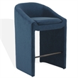 Safavieh Kagan Chenille and Wood Barstool in Navy