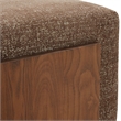 Safavieh Norabeth Chenille and Wood Ottoman in Brown/ Walnut