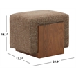 Safavieh Norabeth Chenille and Wood Ottoman in Brown/ Walnut