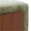 Safavieh Norabeth Chenille and Wood Ottoman in Green / Walnut