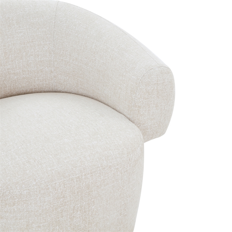 Safavieh Kerriann Chenille and Wood Swivel Chair in Taupe