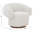 Safavieh Kerriann Chenille and Wood Swivel Chair in Taupe