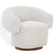 Safavieh Kerriann Chenille and Wood Swivel Chair in Taupe