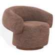 Safavieh Kerriann Chenille and Wood Swivel Chair in Brown