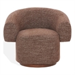 Safavieh Kerriann Chenille and Wood Swivel Chair in Brown