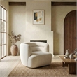 Safavieh Joangela Chenille and Wood Swivel Chair in Taupe