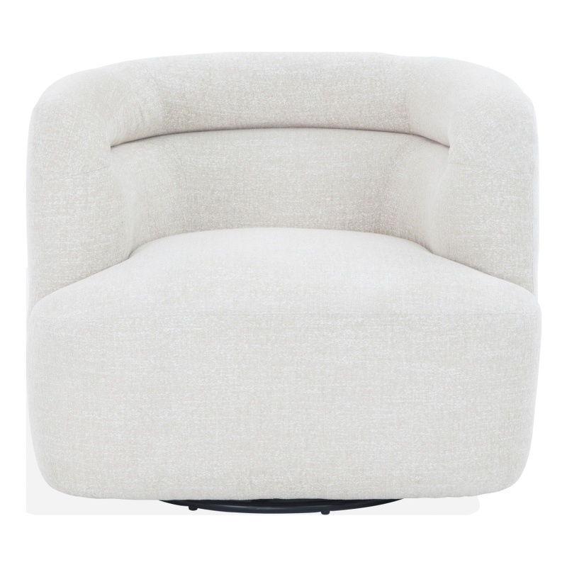 Safavieh Joangela Chenille and Wood Swivel Chair in Taupe