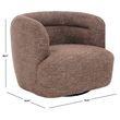 Safavieh Joangela Chenille and Wood Swivel Chair in Brown