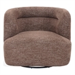 Safavieh Joangela Chenille and Wood Swivel Chair in Brown