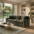 Safavieh Vasquez Chenille and Wood 3 Seat Sofa in Green