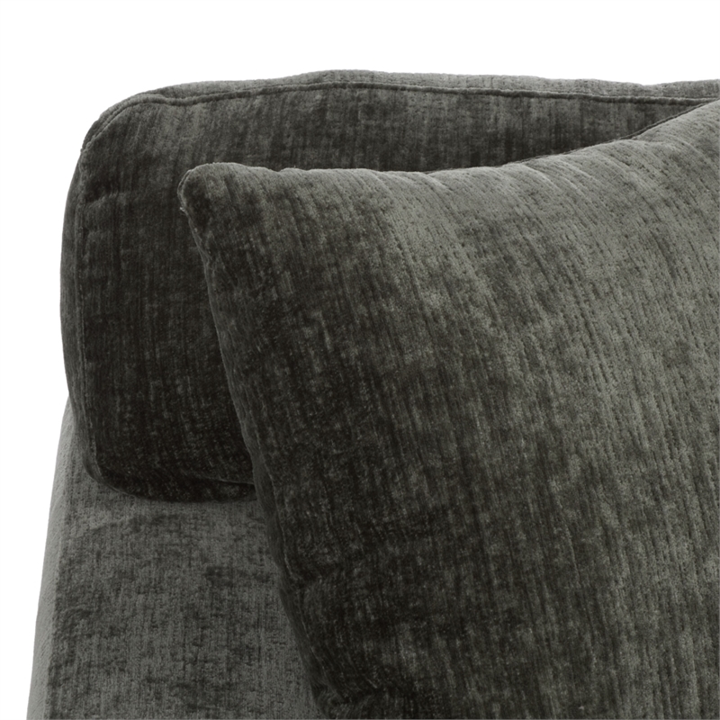 Safavieh Vasquez Chenille and Wood 3 Seat Sofa in Green