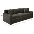 Safavieh Vasquez Chenille and Wood 3 Seat Sofa in Green