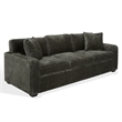 Safavieh Vasquez Chenille and Wood 3 Seat Sofa in Green
