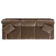 Safavieh Vasquez Chenille and Wood 3 Seat Sofa in Brown