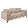 Safavieh Robertson Chenille and Wood 3 Seat Sofa in Taupe