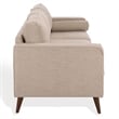Safavieh Robertson Chenille and Wood 3 Seat Sofa in Taupe