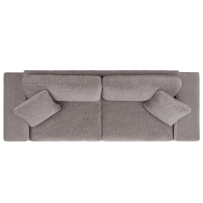Safavieh Oakleigh Chenille and Wood Sofa in Gray