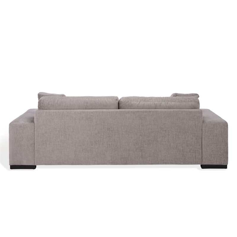 Safavieh Oakleigh Chenille and Wood Sofa in Gray