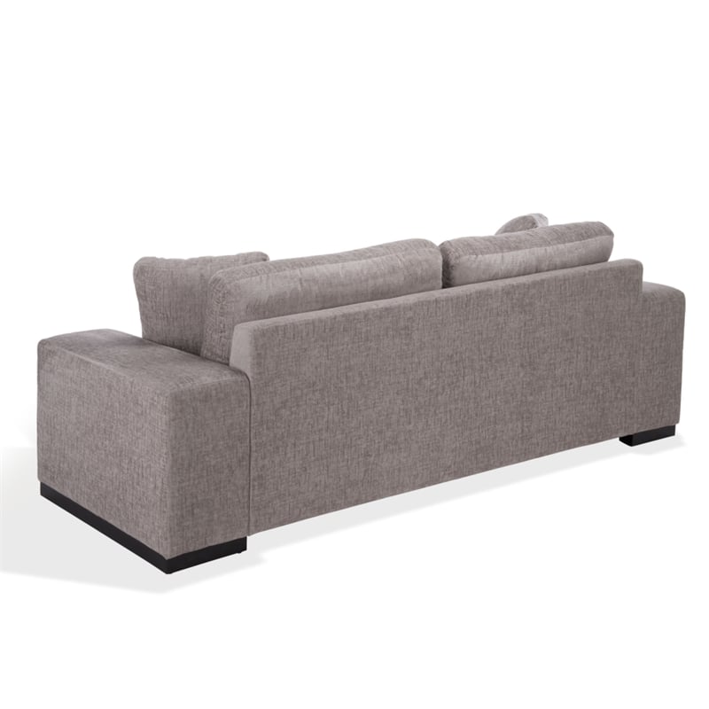 Safavieh Oakleigh Chenille and Wood Sofa in Gray