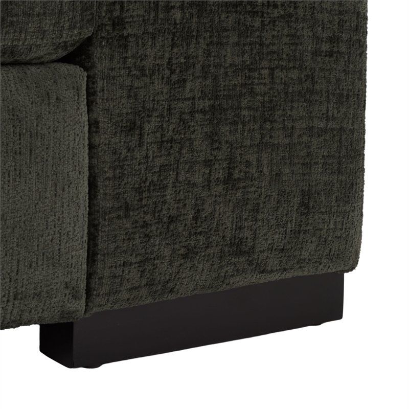 Safavieh Oakleigh Chenille and Wood Sofa in Green