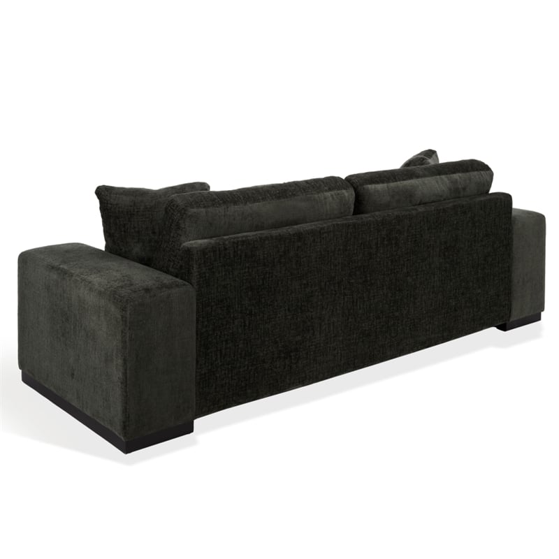 Safavieh Oakleigh Chenille and Wood Sofa in Green