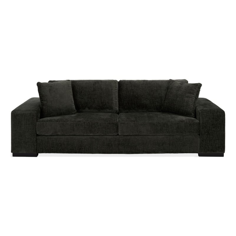 Safavieh Oakleigh Chenille and Wood Sofa in Green