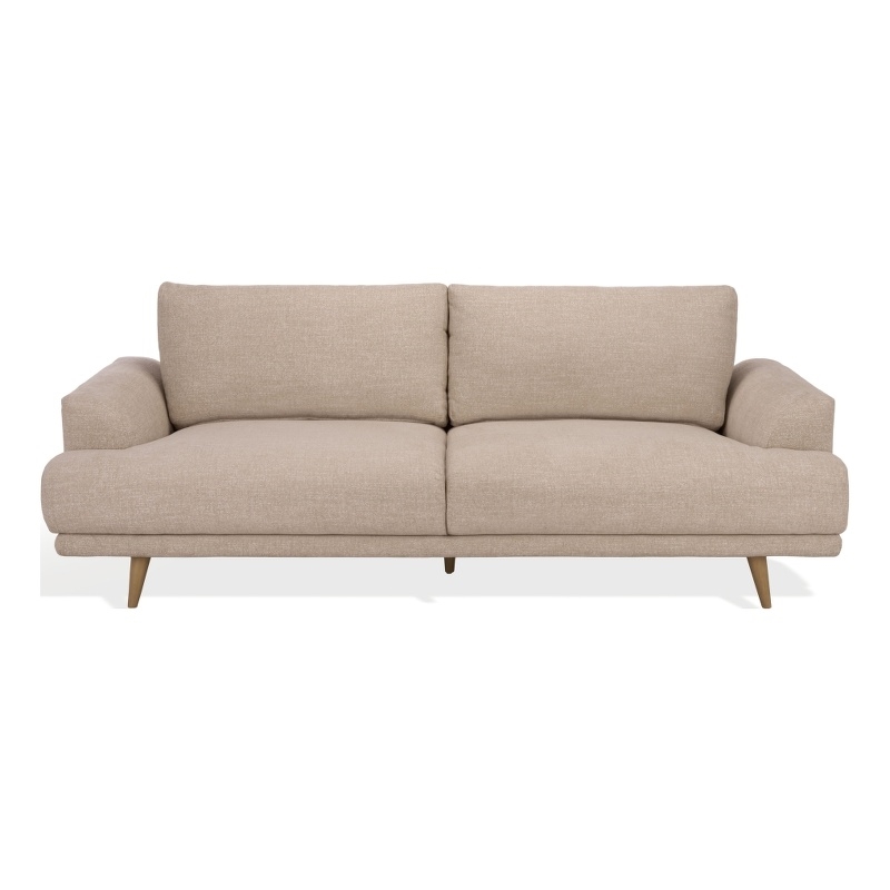 Safavieh Nikolai Chenille and Wood Sofa in Taupe