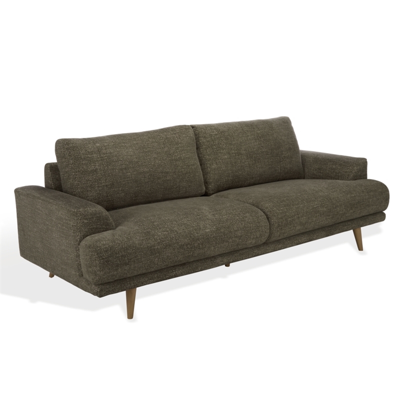 Safavieh Nikolai Chenille and Wood Sofa in Green