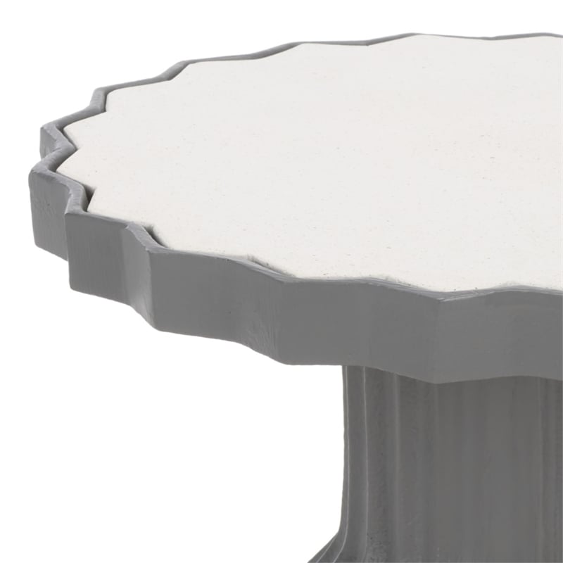 Safavieh Cindylyn Concrete Top Accent Table in Gray / White