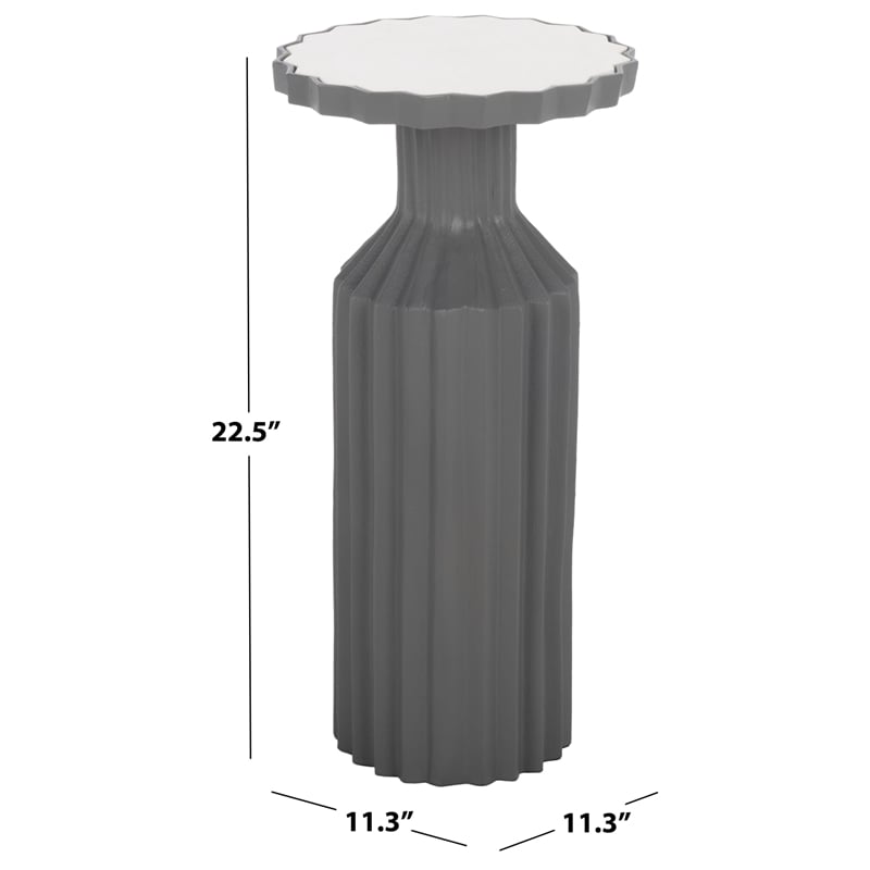 Safavieh Cindylyn Concrete Top Accent Table in Gray / White