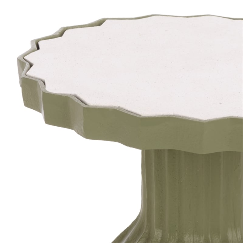 Safavieh Cindylyn Concrete Top Accent Table in Olive  / White