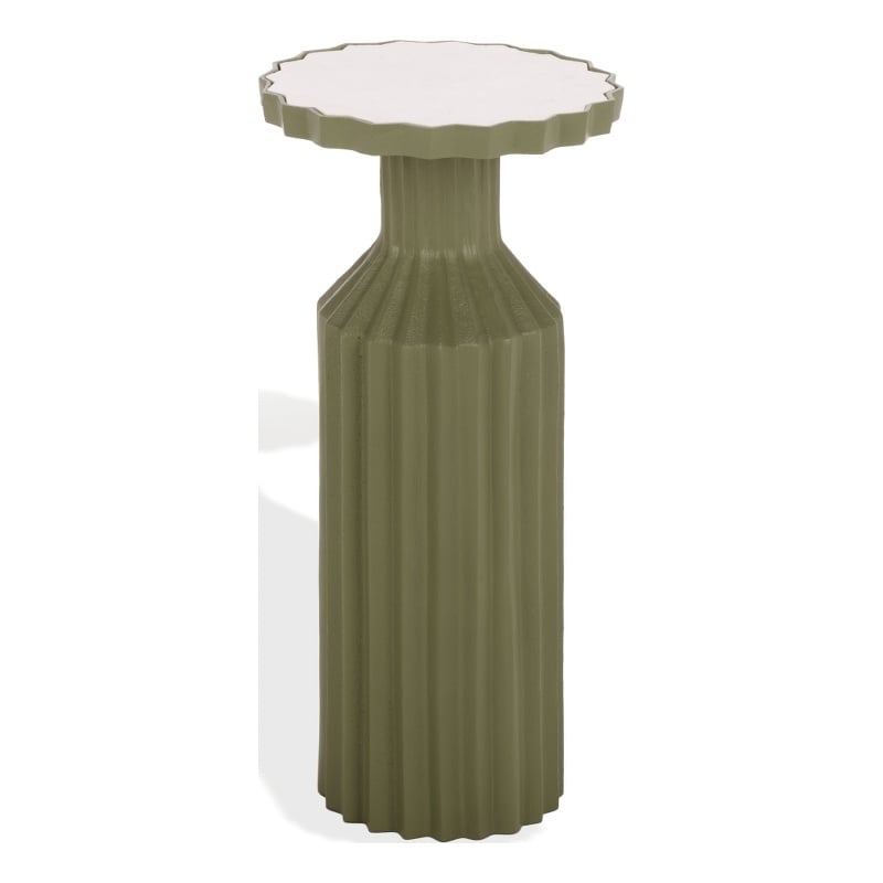 Safavieh Cindylyn Concrete Top Accent Table in Olive  / White