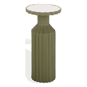 Safavieh Cindylyn Concrete Top Accent Table in Olive  / White