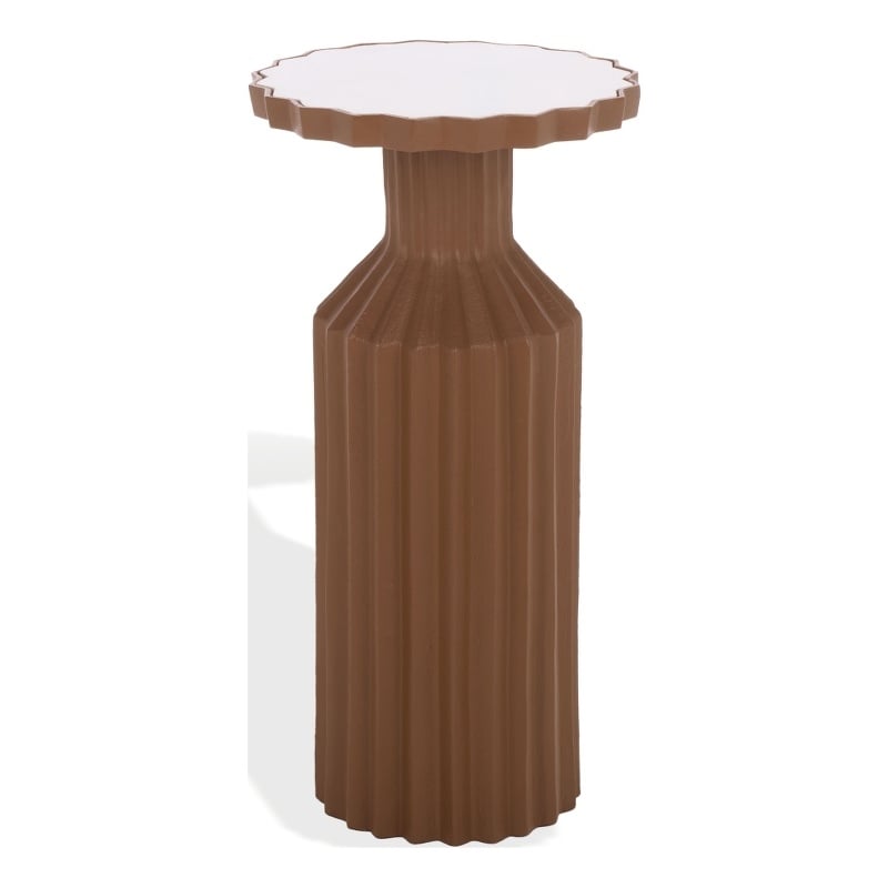 Safavieh Cindylyn Concrete Top Accent Table in Brown / White