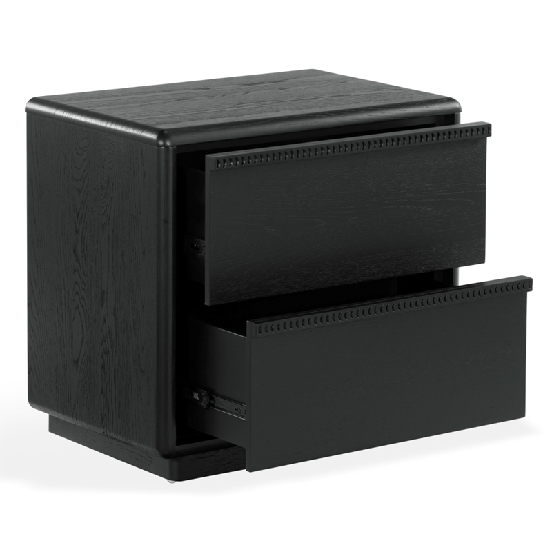 Safavieh Alanna 2 Drawer Wood Nightstand in Black