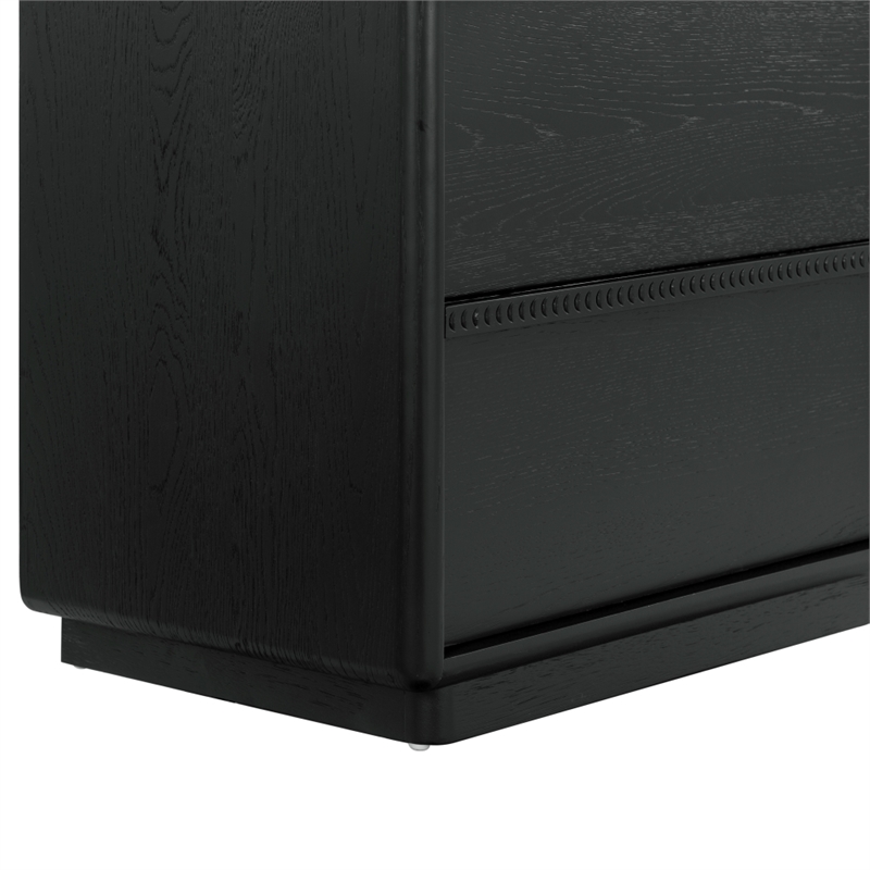 Safavieh Alanna 2 Drawer Wood Nightstand in Black