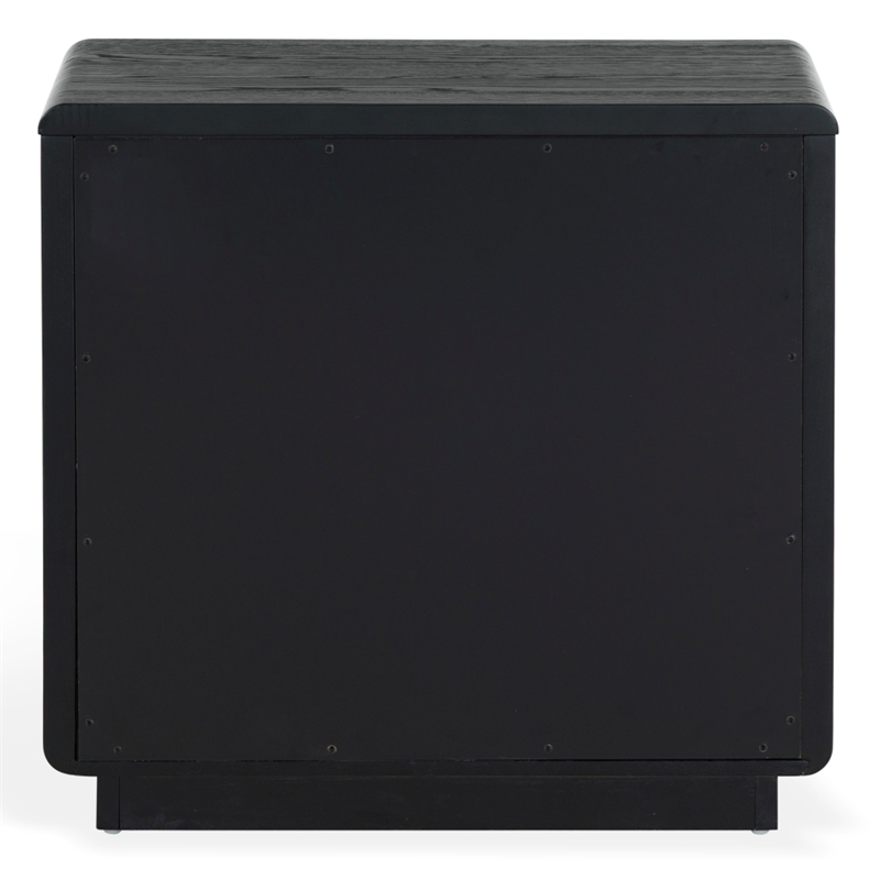 Safavieh Alanna 2 Drawer Wood Nightstand in Black