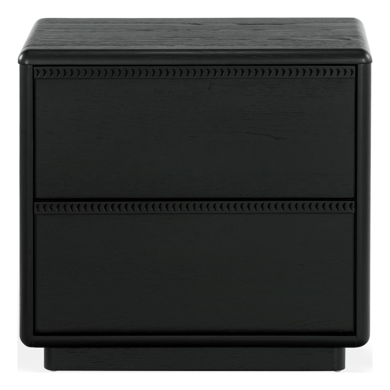 Safavieh Alanna 2 Drawer Wood Nightstand in Black