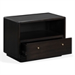 Safavieh Bellabrianna 1 Drawer Wood Nightstand in Black