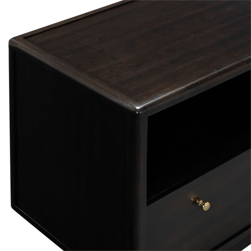 Safavieh Bellabrianna 1 Drawer Wood Nightstand in Black
