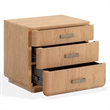 Safavieh Carmilla 3 Drawer Wood Nightstand in Brown / Oak