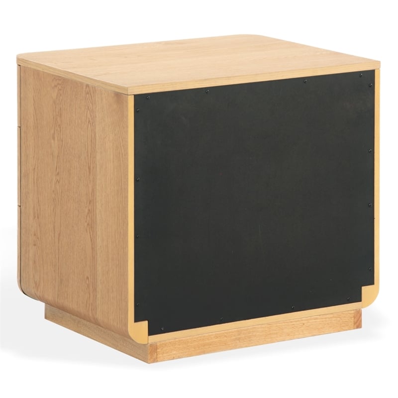 Safavieh Carmilla 3 Drawer Wood Nightstand in Brown / Oak