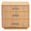 Safavieh Carmilla 3 Drawer Wood Nightstand in Brown / Oak
