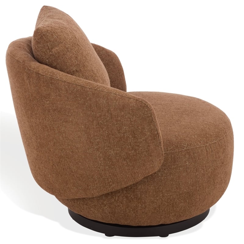 Safavieh Hannalisa Wood Swivel Chair in Brown