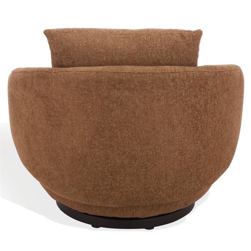 Safavieh Hannalisa Wood Swivel Chair in Brown