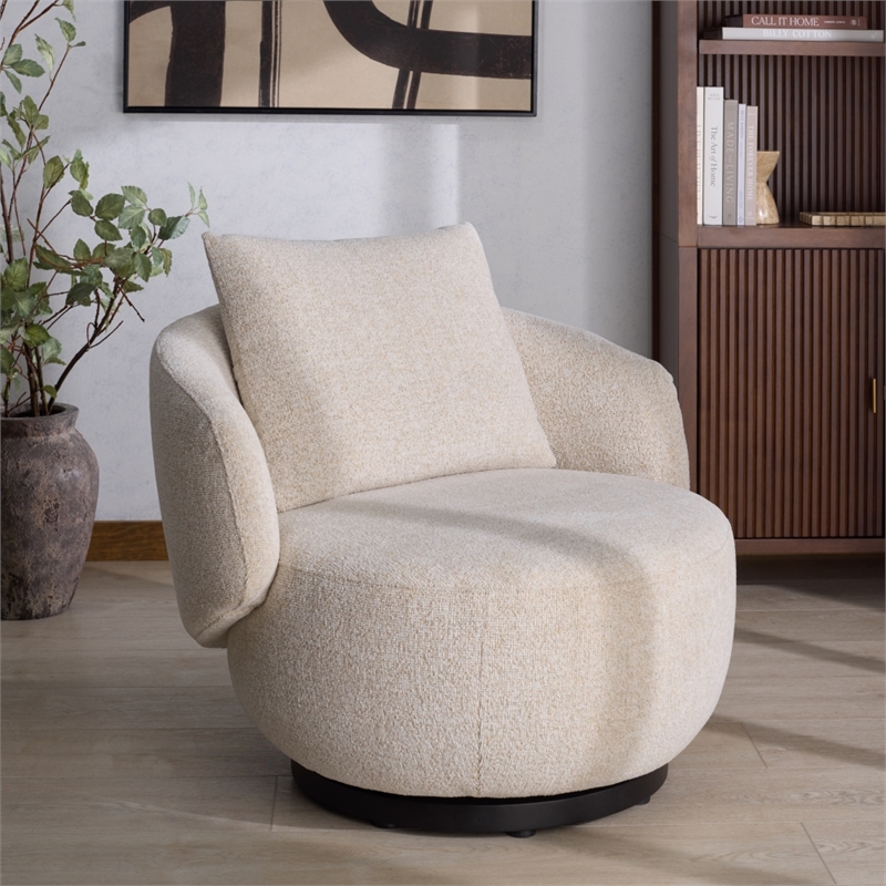 Safavieh Hannalisa Wood Swivel Chair in Taupe